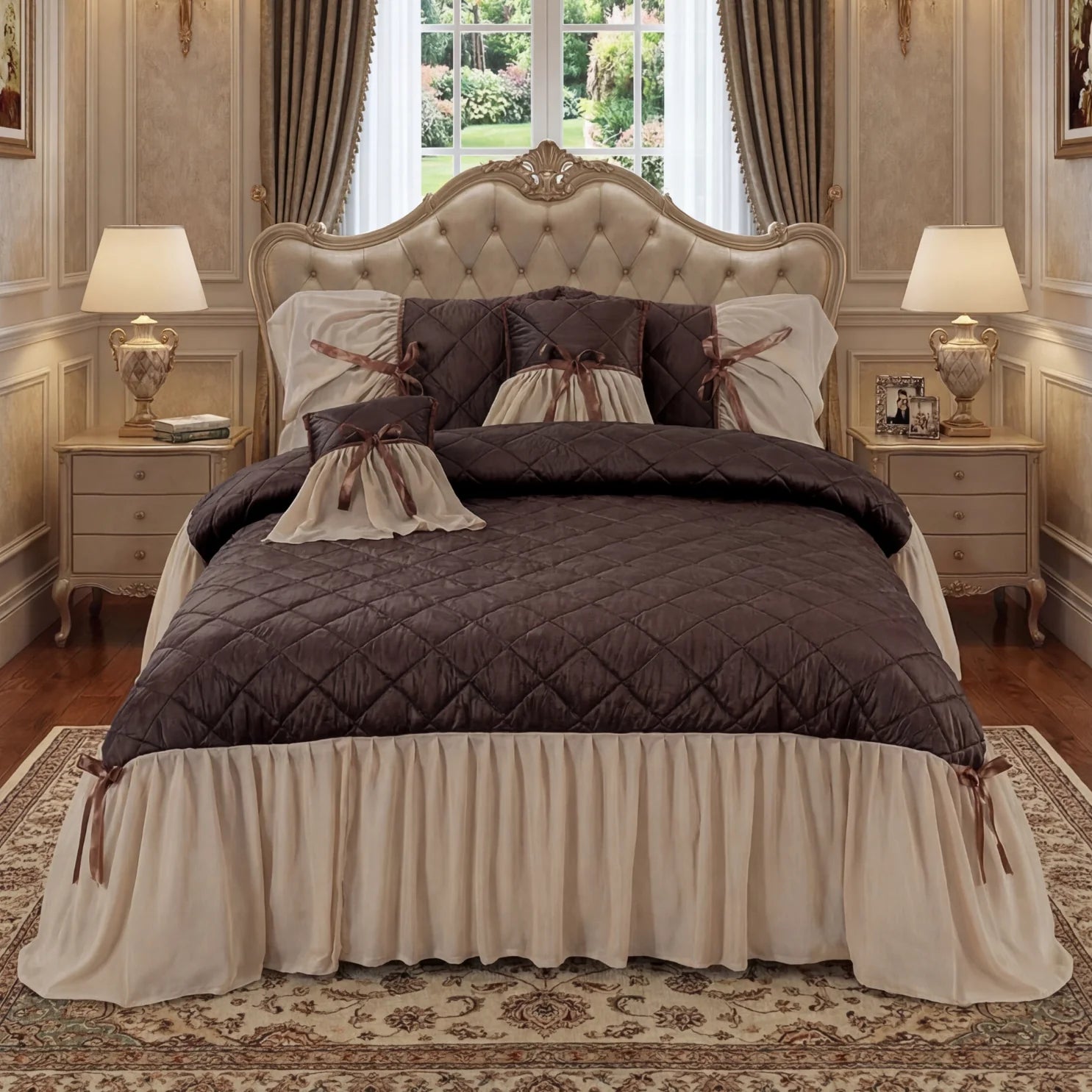 Shadow Grace - 5 Pcs Bridal comforter set
