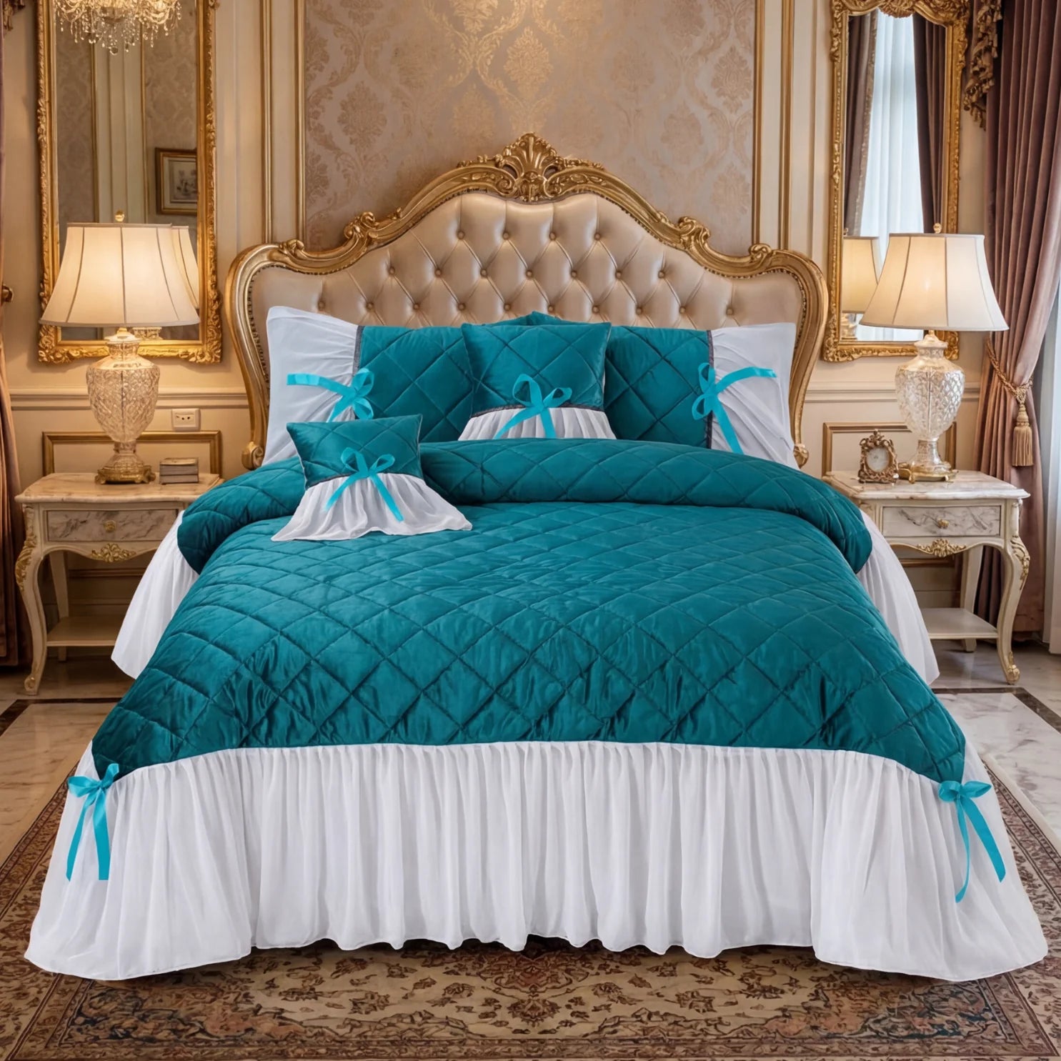 Noir Serenity - 5 Pcs Bridal comforter set